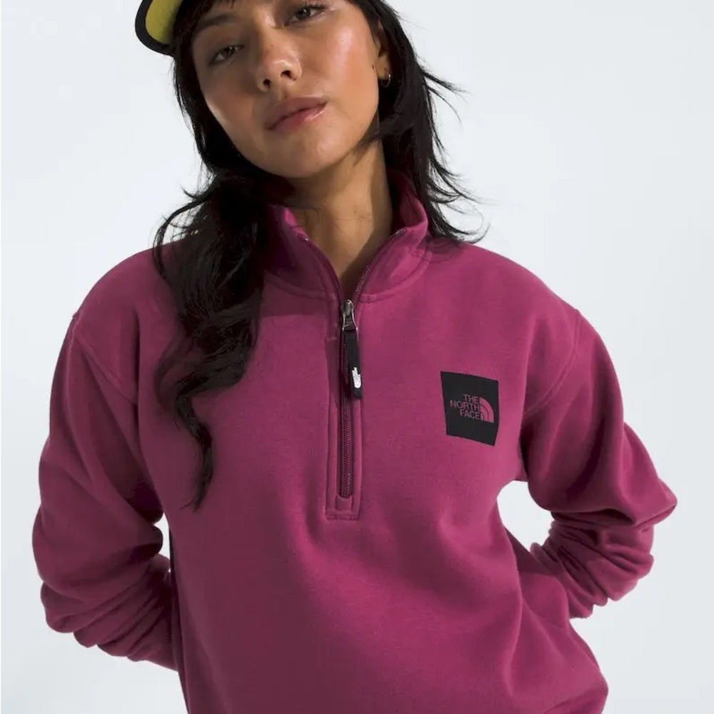 The North Face Women's Mauve Pink Boxy Quarter-Zip Sweatshirt - Picture 5 of 10
